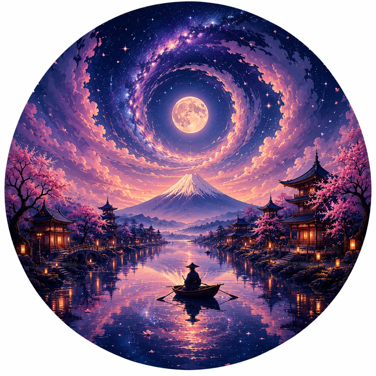 Moonlit Japanese Village
